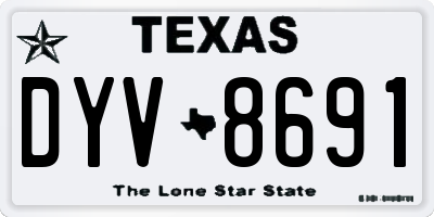 TX license plate DYV8691