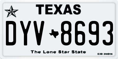 TX license plate DYV8693
