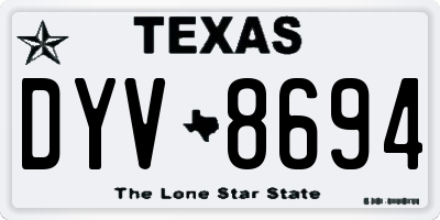 TX license plate DYV8694