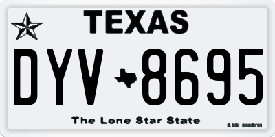 TX license plate DYV8695