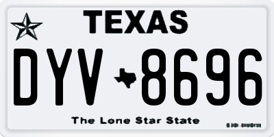 TX license plate DYV8696