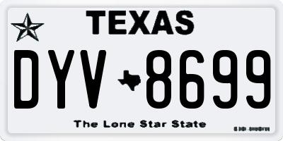 TX license plate DYV8699