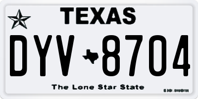 TX license plate DYV8704