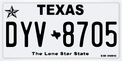 TX license plate DYV8705