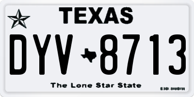 TX license plate DYV8713