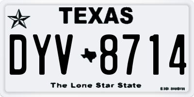 TX license plate DYV8714