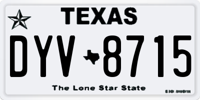 TX license plate DYV8715