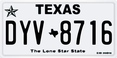 TX license plate DYV8716