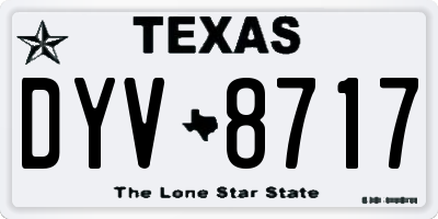 TX license plate DYV8717