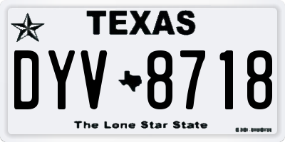 TX license plate DYV8718