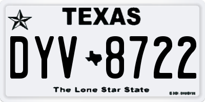TX license plate DYV8722