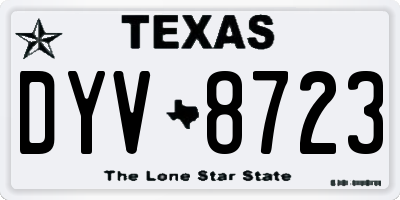 TX license plate DYV8723