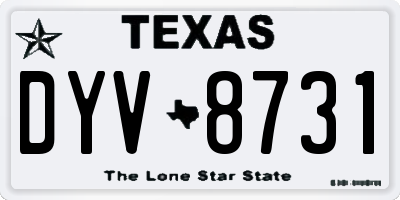 TX license plate DYV8731