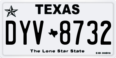 TX license plate DYV8732