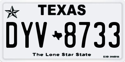 TX license plate DYV8733