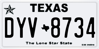 TX license plate DYV8734