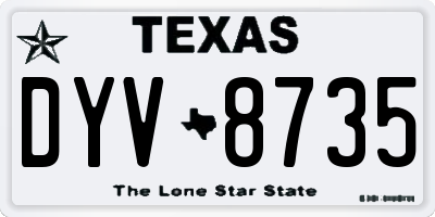 TX license plate DYV8735