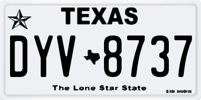 TX license plate DYV8737
