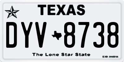 TX license plate DYV8738