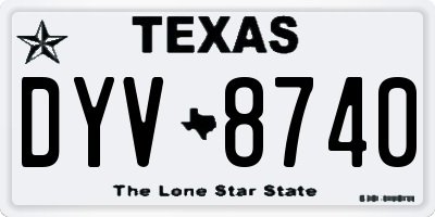 TX license plate DYV8740