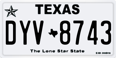 TX license plate DYV8743