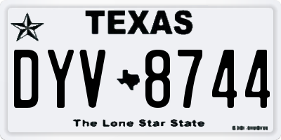 TX license plate DYV8744