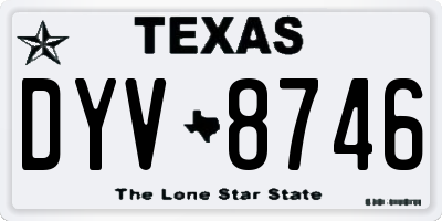 TX license plate DYV8746
