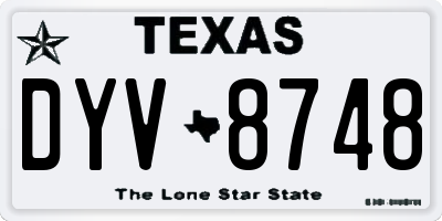 TX license plate DYV8748
