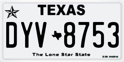 TX license plate DYV8753