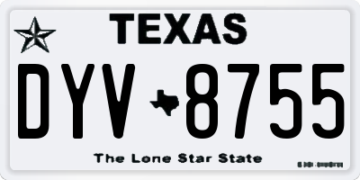 TX license plate DYV8755