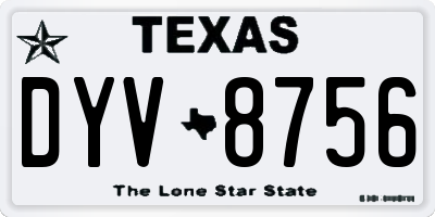 TX license plate DYV8756