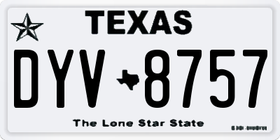 TX license plate DYV8757