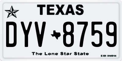 TX license plate DYV8759