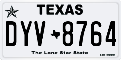 TX license plate DYV8764