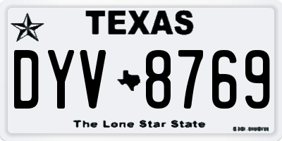 TX license plate DYV8769