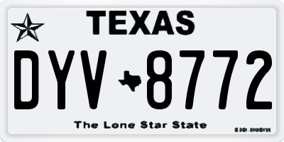 TX license plate DYV8772