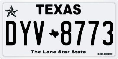 TX license plate DYV8773