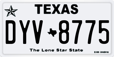 TX license plate DYV8775