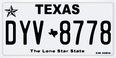 TX license plate DYV8778