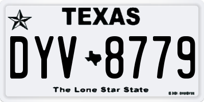 TX license plate DYV8779
