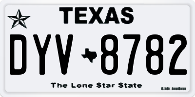 TX license plate DYV8782