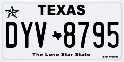 TX license plate DYV8795