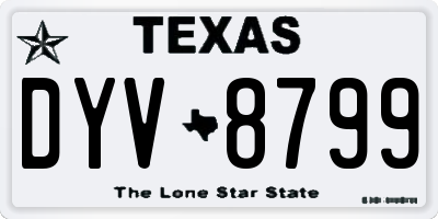 TX license plate DYV8799