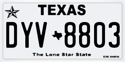 TX license plate DYV8803