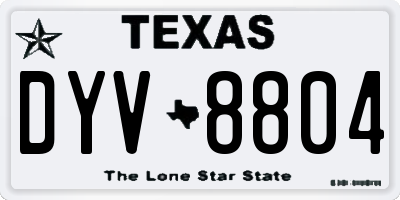 TX license plate DYV8804
