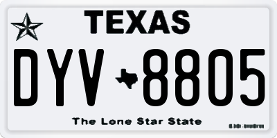 TX license plate DYV8805
