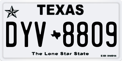 TX license plate DYV8809