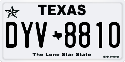 TX license plate DYV8810