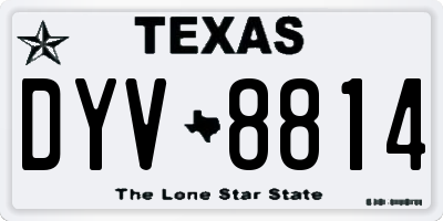TX license plate DYV8814