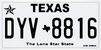 TX license plate DYV8816